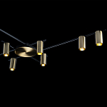 Потолочный светильник с 10-ю цилиндрическими плафонами цвета латунь TRIBES CHANDELIER варинант исполнения - 5 | Loft Concept во Владивостоке