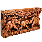 Панно из дерева слоны Panel With Animals варинант исполнения - 2 | Loft Concept во Владивостоке