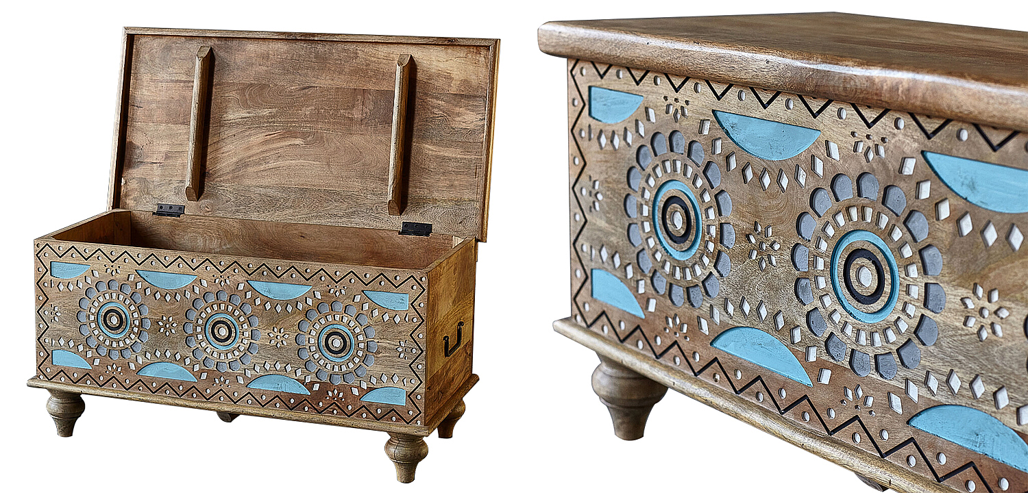 Сундук резной Mitra Carved Wood Chest Сундук резной Mitra Carved Wood Chest - Loft-Concept во Владивостоке