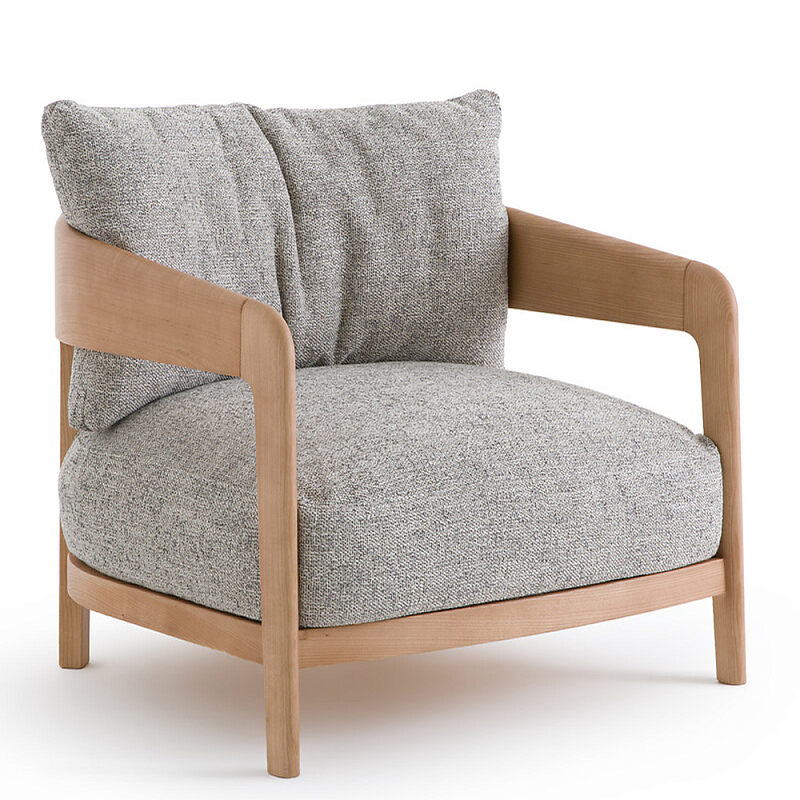 Кресло с каркасом из массива ясеня Deniaud Ash Grey Armchair Серый Древесина Черный Кресло с каркасом из массива ясеня Deniaud Ash Grey Armchair Серый Древесина Черный во Владивостоке | Loft Concept
