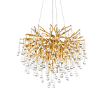 Люстра подвесная с прозрачными стеклянными подвесками в форме капель Диаметр 60 см Droplet Chandelier варинант исполнения - 8 | Loft Concept во Владивостоке