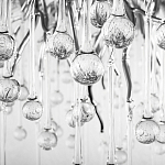 Люстра подвесная с прозрачными стеклянными подвесками в форме капель Диаметр 80 см Droplet Chandelier варинант исполнения - 9 | Loft Concept во Владивостоке