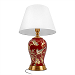 Настольная лампа бордовая с изображением птиц Slip Away варинант исполнения - 3 | Loft Concept во Владивостоке