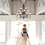 Люстра бронзового цвета с бежевыми абажурами из органзы в классическом стиле Hinkley варинант исполнения - 3 | Loft Concept во Владивостоке