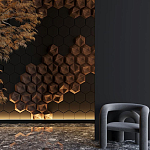 Гипсовая 3D панель с принтографией PM-41 варинант исполнения - 5 | Loft Concept во Владивостоке