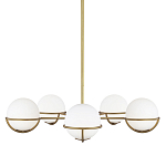 Люстра с 5-ю белыми шарообразными плафонами в сферические каркасах Feiss варинант исполнения - 1 | Loft Concept во Владивостоке