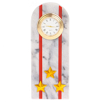 Часы погон МВД подарочные настольные из натурального камня Мрамор Military Clock варинант исполнения - 7 | Loft Concept во Владивостоке