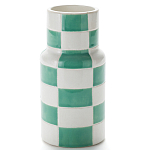 Ваза из фаянса Brighter than the Stars с шахматным принтом бирюзового цвета  варинант исполнения - 1 | Loft Concept во Владивостоке