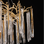 Люстра подвесная золотого цвета с разветвленными ветвями и прозрачными стеклянными подвесками Droplet Chandelier варинант исполнения - 6 | Loft Concept во Владивостоке