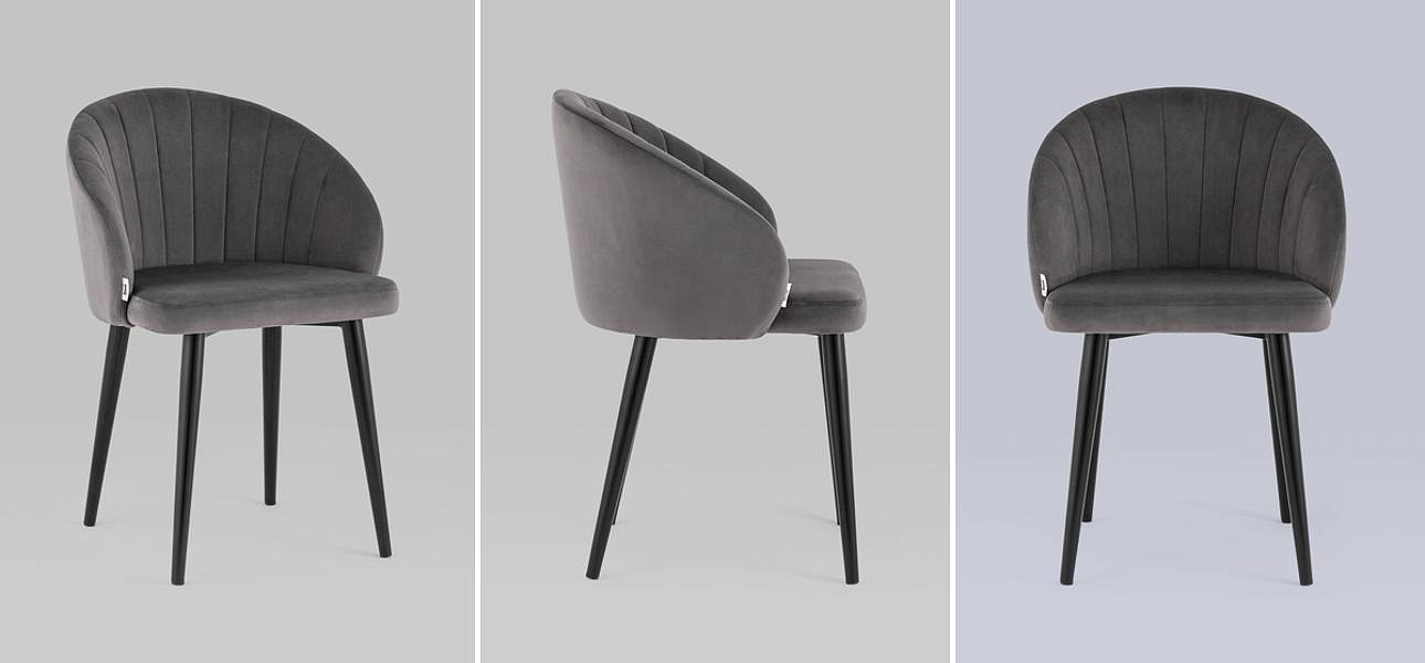 Стул Balsari Chair Серый Велюр Стул Balsari Chair Серый Велюр - Loft-Concept во Владивостоке