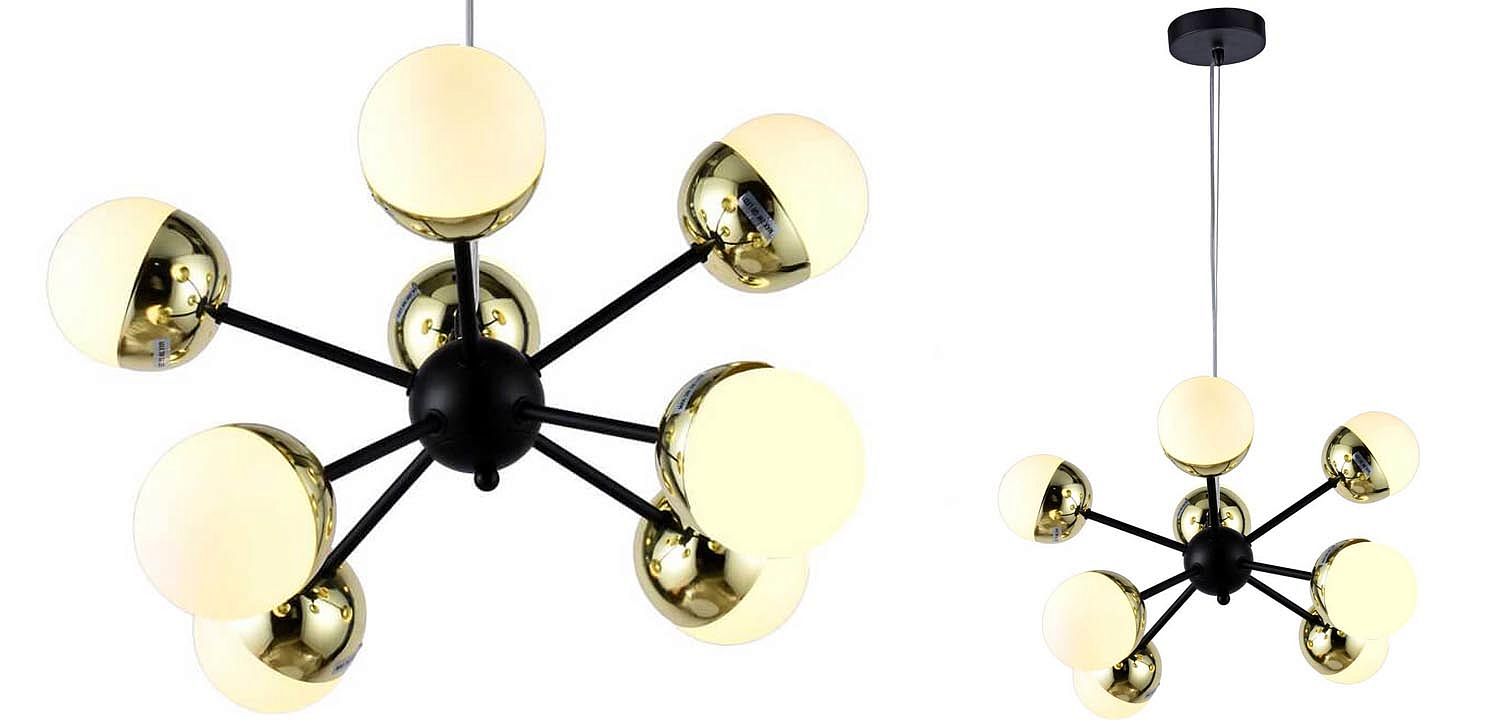 Люстра Sputnik White and Gold Globe Chandelier 8 Люстра Sputnik White and Gold Globe Chandelier 8 - Loft-Concept во Владивостоке