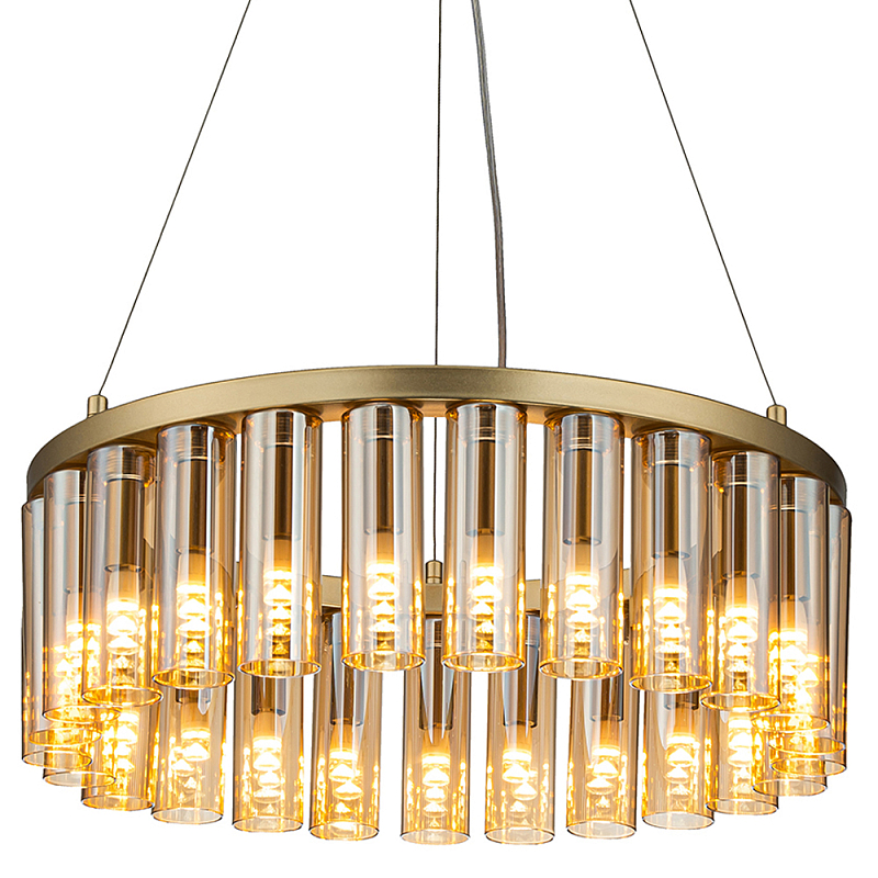Люстра со стеклянными цилиндрическими плафонами Luminous Cylinders Amber Round Золотой Янтарь (Amber) Люстра со стеклянными цилиндрическими плафонами Luminous Cylinders Amber Round Золотой Янтарь (Amber) во Владивостоке | Loft Concept