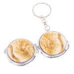 Зеркало брелок карманное двухстороннее из натурального камня Оникс Silver Stone Mirrors варинант исполнения - 5 | Loft Concept во Владивостоке