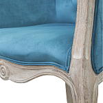 Кресло низкое в стиле прованс Louis French Armchair blue velour варинант исполнения - 4 | Loft Concept во Владивостоке