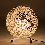 Настольная лампа из перламутра на металлическом каркасе Indonesian Ball варинант исполнения - 4 | Loft Concept во Владивостоке