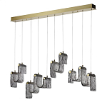 Подвесной светильник линейный с плафонами волнистой формы из фактурного стекла Big Wave варинант исполнения - 1 | Loft Concept во Владивостоке