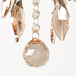 Люстра подвесная круглая с тканевым полупрозрачным абажуром и подвесками 4 лампы Gilded Elegance варинант исполнения - 6 | Loft Concept во Владивостоке