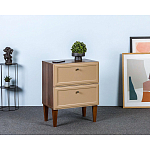 Тумба прикроватная бежевая из массива бука с 2-мя ящиками Wenge Light варинант исполнения - 5 | Loft Concept во Владивостоке