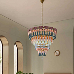 Люстра круглая с декором из разноцветных элементов в виде листьев Changing Seasons варинант исполнения - 6 | Loft Concept во Владивостоке