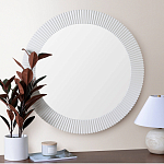 Зеркало в круглой фактурной раме Mirror Modern Texture белое варинант исполнения - 5 | Loft Concept во Владивостоке