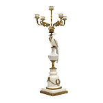 Подсвечник белый Попугай из фарфора с бронзовыми элементами Eden Garden варинант исполнения - 1 | Loft Concept во Владивостоке