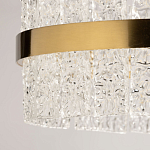 Люстра круглая золотого цвета с прозрачными рельефными стеклянными вставками Textured Glass Chandelier варинант исполнения - 10 | Loft Concept во Владивостоке