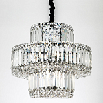 Круглая люстра с хрустальным декором Harmonica Crystal Round Chrome Chandelier варинант исполнения - 3 | Loft Concept во Владивостоке