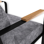 Кресло серый велюр с жесткими подлокотниками на полозьях Ashton варинант исполнения - 6 | Loft Concept во Владивостоке