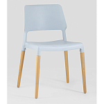 Пластиковый стул на ножках из массива бука Ferret Grey-Blue варинант исполнения - 1 | Loft Concept во Владивостоке