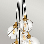 Подвесной светильник с шестью прозрачными стеклянными шарообразными плафонами Hinkley варинант исполнения - 6 | Loft Concept во Владивостоке