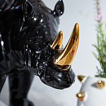 Статуэтка черный носорог с золотыми рогами Golden Horned Black Rhino варинант исполнения - 6 | Loft Concept во Владивостоке