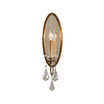 Бра с овальным зеркальным основанием с лампой в виде свечи и хрустальными подвесками Feiss варинант исполнения - 1 | Loft Concept во Владивостоке