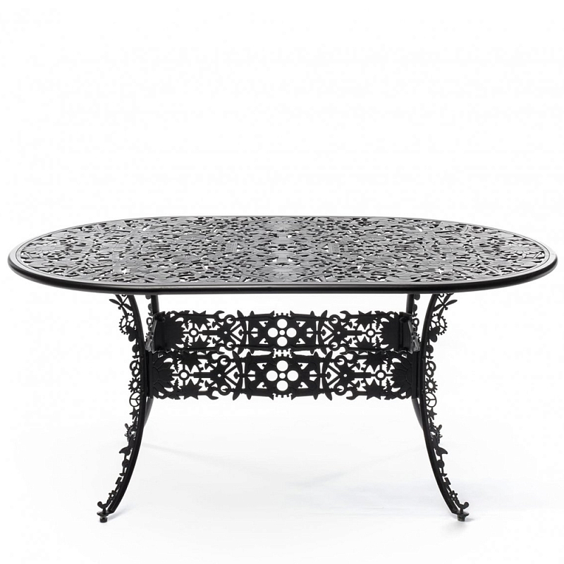 Обеденный стол Industry Collection ALUMINIUM OVAL TABLE – BLACK Черный Обеденный стол Industry Collection ALUMINIUM OVAL TABLE – BLACK Черный во Владивостоке | Loft Concept
