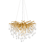 Люстра подвесная с прозрачными стеклянными подвесками в форме капель Диаметр 60 см Droplet Chandelier варинант исполнения - 1 | Loft Concept во Владивостоке