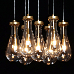 Люстра с 7-ю прозрачными плафонами из стекла в форме капли Lucid Rain  варинант исполнения - 5 | Loft Concept во Владивостоке