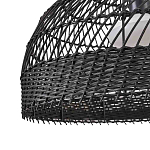 Подвесной светильник с округлым абажуром из черного ротанга Wicker Furniture варинант исполнения - 5 | Loft Concept во Владивостоке