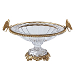 Чаша из прозрачного стекла с бронзовым ободком и фигурками бабочек Eden Garden варинант исполнения - 1 | Loft Concept во Владивостоке