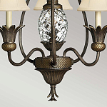 Люстра бронзового цвета с 3-мя кремовыми текстильными абажурами Hinkley варинант исполнения - 4 | Loft Concept во Владивостоке