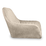 Барный стул со спинкой и подлокотниками на 4-х коричневых деревянных ножках Бежевый Велюр Ava Charm варинант исполнения - 2 | Loft Concept во Владивостоке