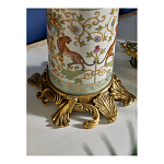 Ваза высокая из фарфора на бронзовом основании Turquoise Blooming Garden варинант исполнения - 5 | Loft Concept во Владивостоке