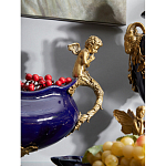 Чаша темно-синяя фарфоровая с бронзовыми ручками в виде ангелов Eden Garden варинант исполнения - 4 | Loft Concept во Владивостоке