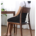 Стул деревянный с мягким сиденьем из черной натуральной кожи Moon Walnut Furniture варинант исполнения - 3 | Loft Concept во Владивостоке