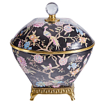 Шкатулка черного цвета с цветочной росписью Eden Garden варинант исполнения - 1 | Loft Concept во Владивостоке