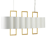 Люстра прямоугольная с белыми цилиндрическими абажурами White Ribbon варинант исполнения - 5 | Loft Concept во Владивостоке