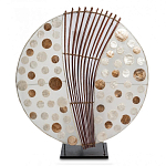 Настольная лампа из перламутра и дерева на подставке Indonesian Round Shell варинант исполнения - 2 | Loft Concept во Владивостоке