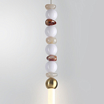 Подвесной светильник вытянутый с бусинами из белого и коричневого цвета PEARLS Suspension варинант исполнения - 4 | Loft Concept во Владивостоке