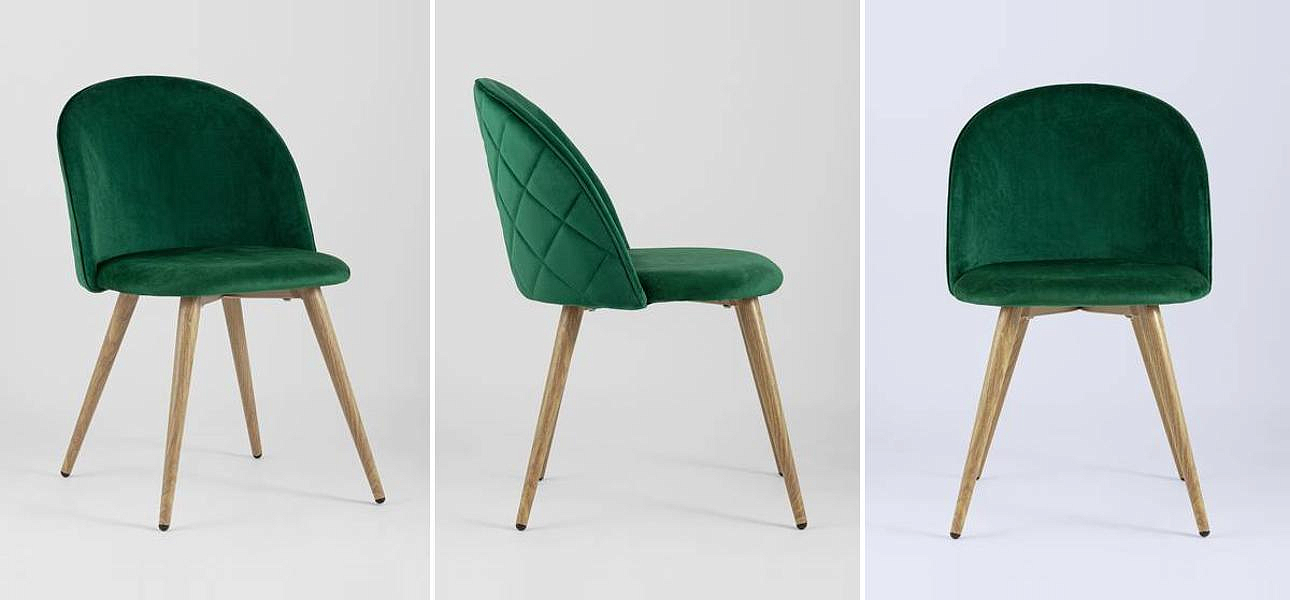 Стул Miruna Chair Спинка Ромбы Зеленый Велюр Стул Miruna Chair Спинка Ромбы Зеленый Велюр - Loft-Concept во Владивостоке