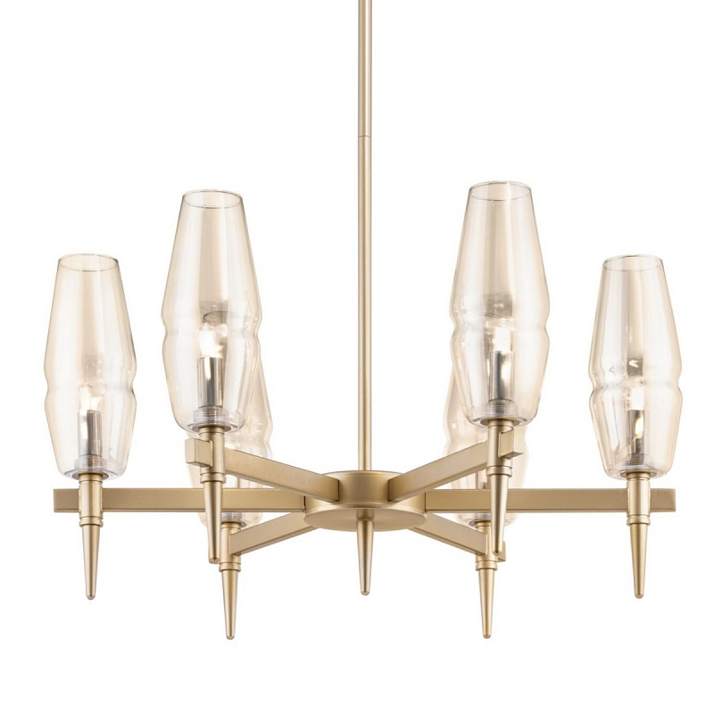 Люстра Polani Chandelier 6 Золотой Янтарь (Amber) Люстра Polani Chandelier 6 Золотой Янтарь (Amber) во Владивостоке | Loft Concept
