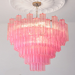 Элитная Люстра Textured Glass Pink Chandelier Ярко Розовое стекло варинант исполнения - 1 | Loft Concept во Владивостоке