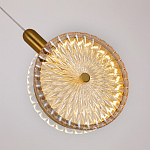 Подвесной светильник с плафоном из рельефного стекла Peony Glass Bronze  варинант исполнения - 3 | Loft Concept во Владивостоке